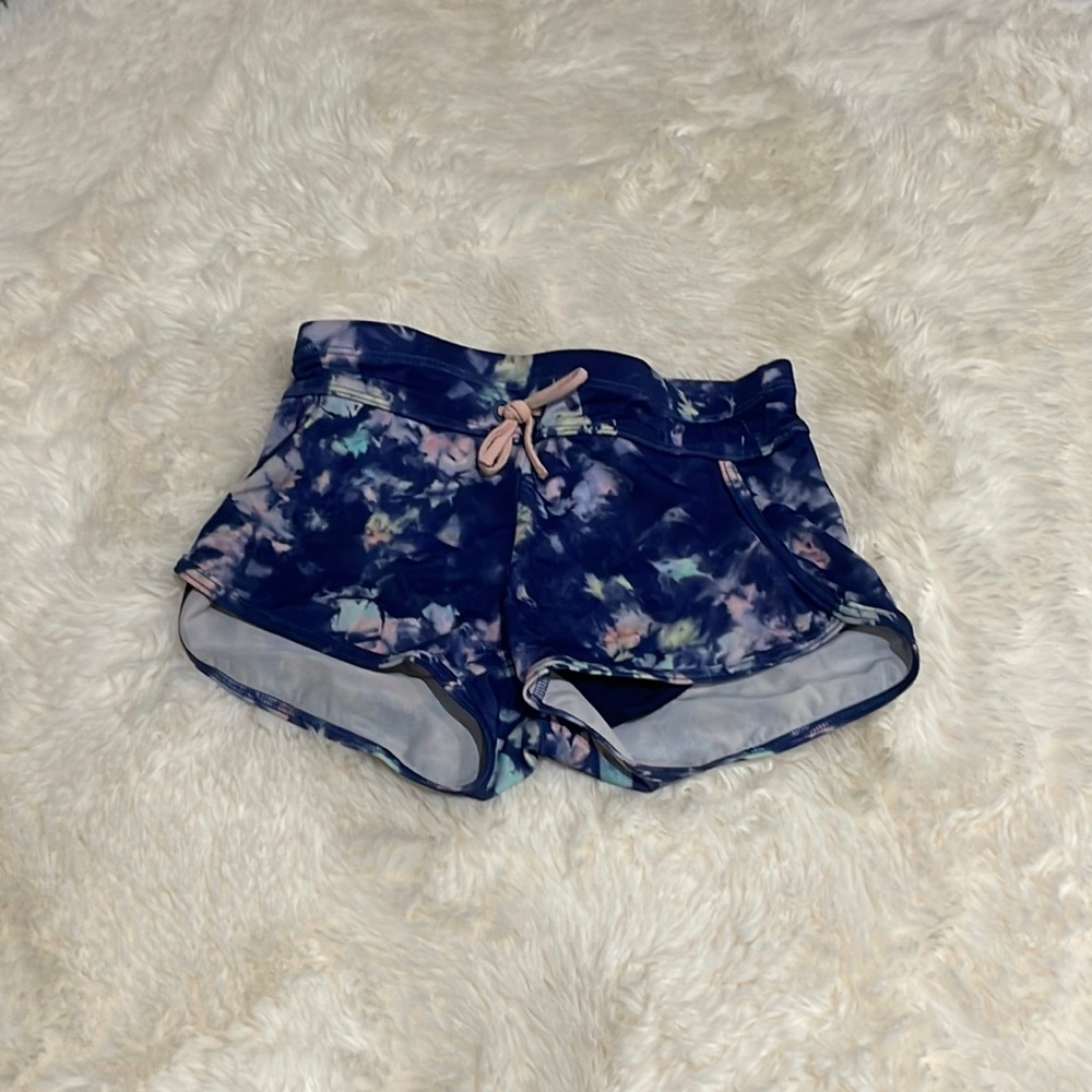 Athleta girl shorts , tie-dye pink blue green colors